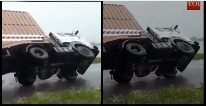 বামে ভাইরাল হওয়া ভিডিও এবং ডানে 'টাইমস এফ ইন্ডিয়াতে প্রকাশিত ভিডিও।
