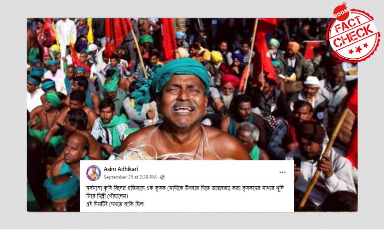 খুলি সহ কৃষকদের প্রতিবাদের এই ছবিটি পুরনো খুলি সহ কৃষকদের প্রতিবাদের এই ছবিটি পুরনো