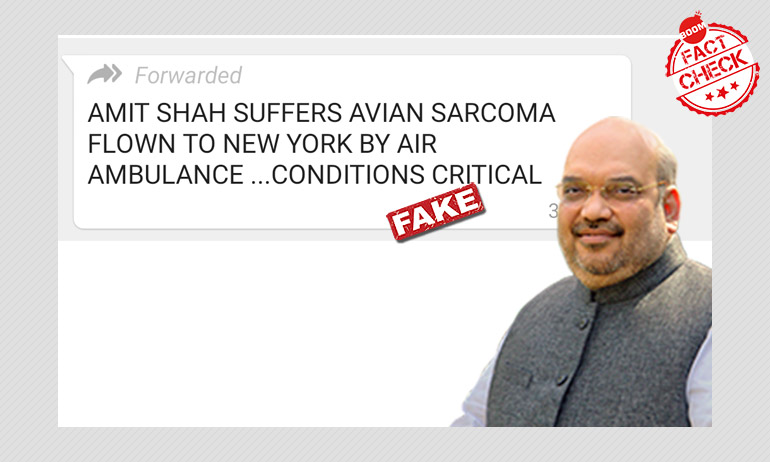 অ্যাভিয়ান সারকোমা সারাতে অমিত শাহ নিউইয়র্কে, ভাইরাল হল মিথ্যে বার্তা অ্যাভিয়ান সারকোমা সারাতে অমিত শাহ নিউইয়র্কে, ভাইরাল হল মিথ্যে বার্তা