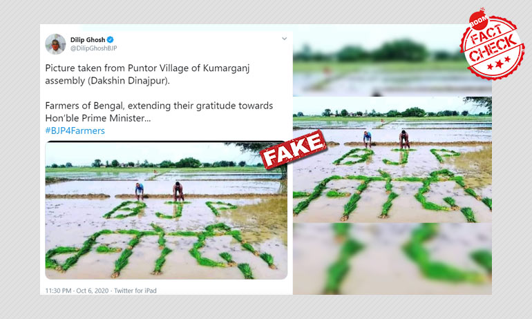 বাংলার কৃষকরা বিজেপির পক্ষে বলে বিহারের ছবি টুইট করলেন দিলীপ ঘোষ বাংলার কৃষকরা বিজেপির পক্ষে বলে বিহারের ছবি টুইট করলেন দিলীপ ঘোষ
