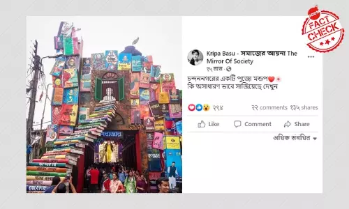 থরে থরে বই সাজানো চন্দননগরের জগদ্ধাত্রী পুজোর মন্ডপের ছবিটি ২০১৯ সালের থরে থরে বই সাজানো চন্দননগরের জগদ্ধাত্রী পুজোর মন্ডপের ছবিটি ২০১৯ সালের