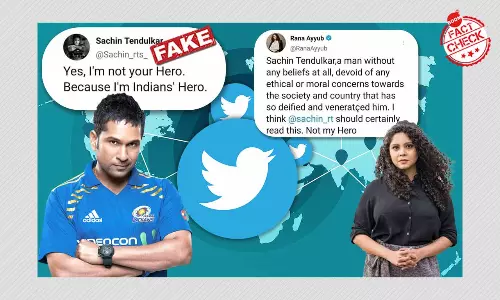 Sachin Tendulkar-এর ভুয়ো টুইটে নিশানা Rana Ayyub Sachin Tendulkar-এর ভুয়ো টুইটে নিশানা Rana Ayyub