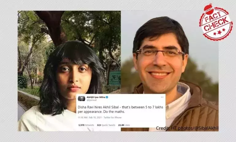 না, Disha Ravi-র পক্ষে কোর্ট সওয়ালে Akhil Sibbal-কয়েক লক্ষ টাকা নেননি না, Disha Ravi-র পক্ষে কোর্ট সওয়ালে Akhil Sibbal-কয়েক লক্ষ টাকা নেননি