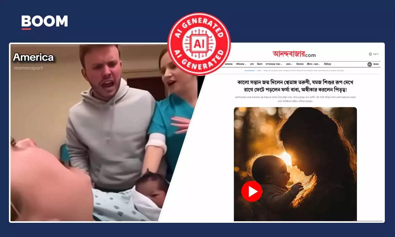 কৃষ্ণবর্ণ জমজ সন্তান শ্বেতাঙ্গ দম্পতির ঘরে! আসল বলে ছড়াল AI ভিডিও কৃষ্ণবর্ণ জমজ সন্তান শ্বেতাঙ্গ দম্পতির ঘরে! আসল বলে ছড়াল AI ভিডিও