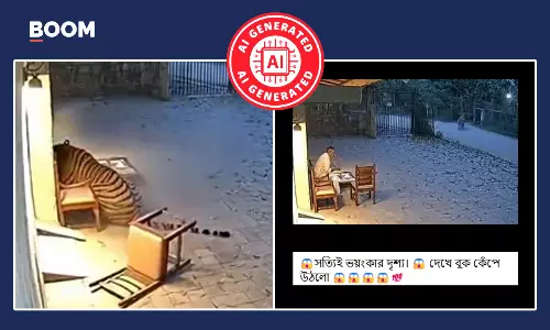 মহারাষ্ট্রের ঘটনা দাবিতে ভাইরাল মানুষের উপর বাঘের হামলার AI ভিডিও মহারাষ্ট্রের ঘটনা দাবিতে ভাইরাল মানুষের উপর বাঘের হামলার AI ভিডিও